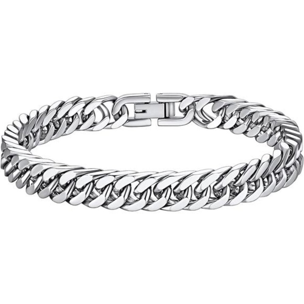 Stainless Steel Gold Plated Link Chain Bracelet for Men